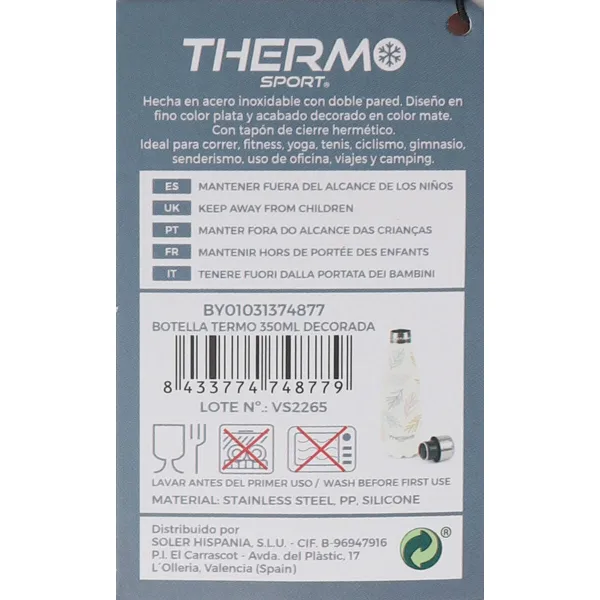 Thermal Bottle ThermoSport Hojas 6 Units