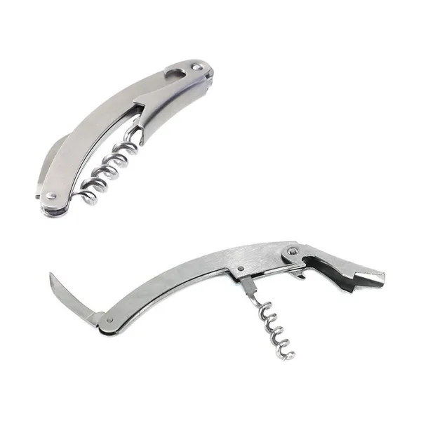Corkscrew with foil cutter and bottle opener Wooow Stainless steel 36 Units
