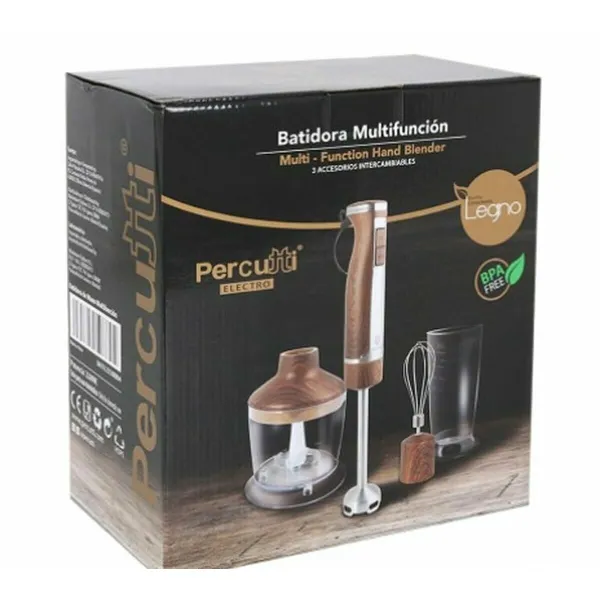 Multifunkcionāls Rokas Blenderis Ar Papildus Piederumiem Percutti Legno Melns 1100 W
