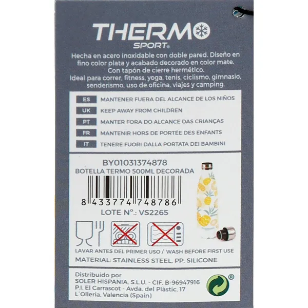 Термобутылку ThermoSport Ананас 500 ml (6 штук)