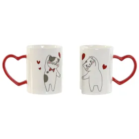2 Piece Mug Set Home ESPRIT Love White Red Cats