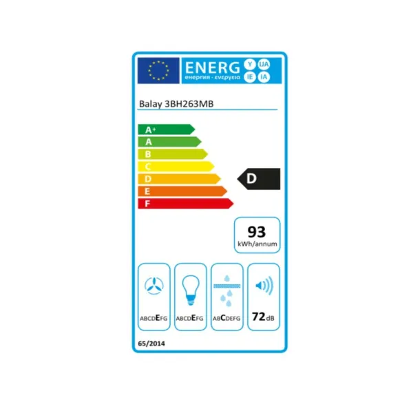 Conventional Hood Balay 3BH263MB 60 cm 350 m3/h 72 dB 146W White