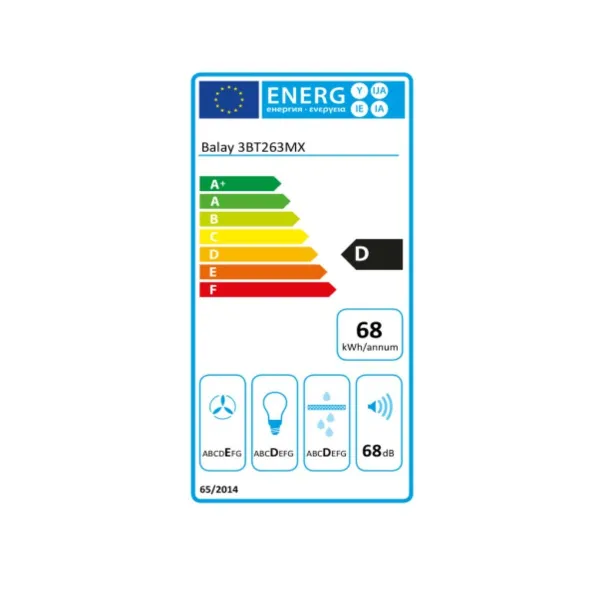 Parastais pārvalks Balay 3BT263MX 60 cm 360 m3/h 68 dB 146W