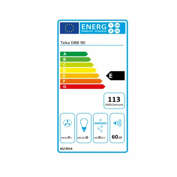 Parastais pārvalks Teka CAMPANA DBB 90 NEGRO 90 cm 63 dB Melns