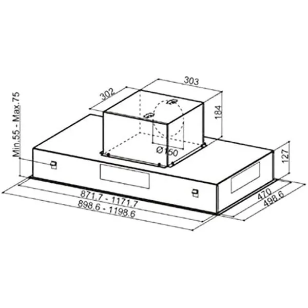 Conventional Hood Mepamsa ISLA CIELO 120 120 cm 740 m³/h 275W C Stainless steel
