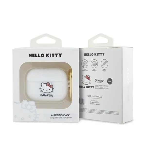 Hello Kitty Silicone 3D Kitty Head - Case for AirPods Pro (white)