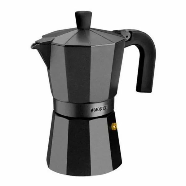 Itāļu Kafijkanna Monix Braisogona_M640012 Melns Alumīnijs 12 Чашки 1,5 L