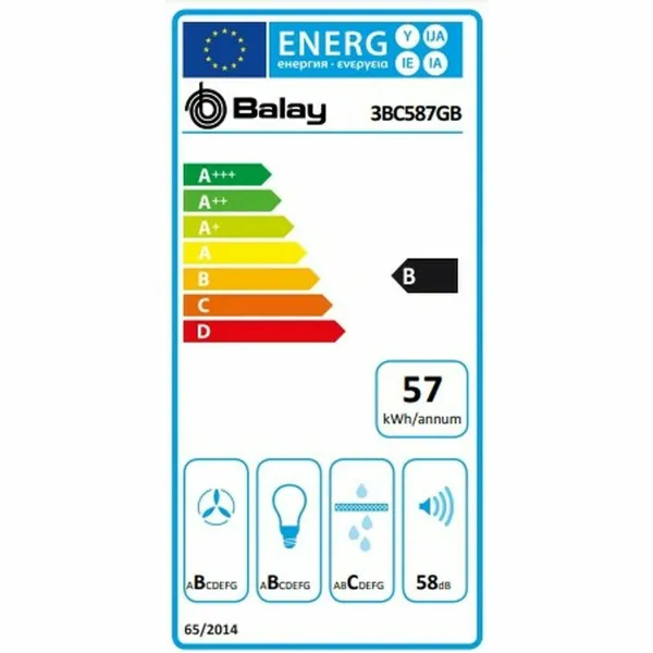 Liesituuletin Balay 1200044925 80 cm 680 m3/h Touch Control 56 dB Valkoinen