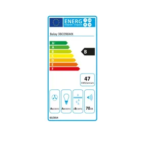 Įprastas gaubtas Balay 3BC096MX 90 cm 590 m3/h 70 dB 220W Plienas