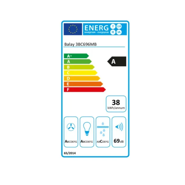 Parastais pārvalks Balay 3BC696MB 90 cm 600 m3/h 69 dB 220W Balts