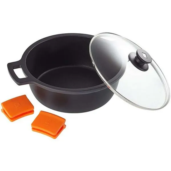 Katls ar stikla vāku BRA A270328 Melns Ø 28 cm
