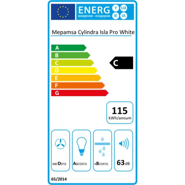 Conventional Hood Mepamsa CYLINDRA ISLA PRO 750 m3/h White (37 cm)