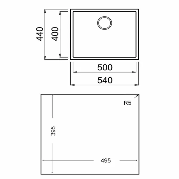 Раковина с одной мойкой Teka Square 50.40 TG (60 cm)