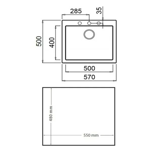 Kriauklė su viena plautuve Teka FORSQUARE 50 40 TG (60 cm)
