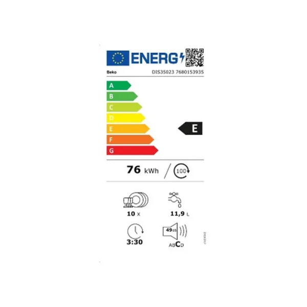 Посудомоечная машина BEKO DIS35023 45 cm Белый