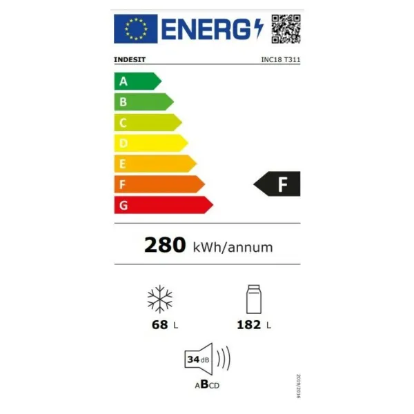 Kombinēts ledusskapis Hotpoint-Ariston INC18T311 Balts (177 x 54 cm)