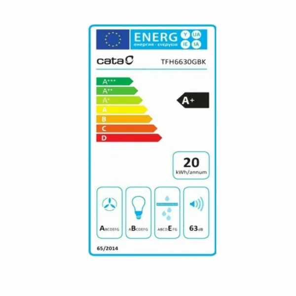 Conventional Hood Cata TFH6630BK Black (405 m3/h)
