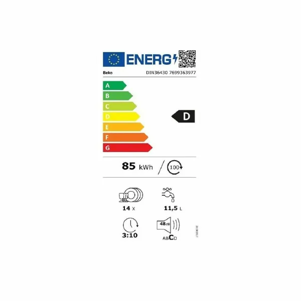 Trauku mazgātājs BEKO DIN36430 Balts 60 cm (60 cm)