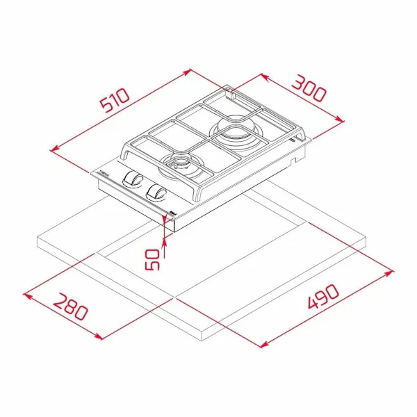 Dujinė viryklė Teka GZC32300XBA 3800W (30 CM)