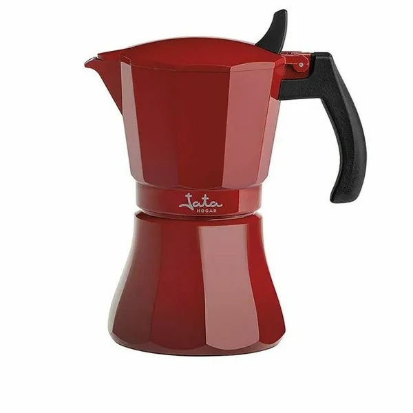 Itāļu Kafijkanna JATA Cafetera de inducción roja vulcano Sarkans 6 Tasītes