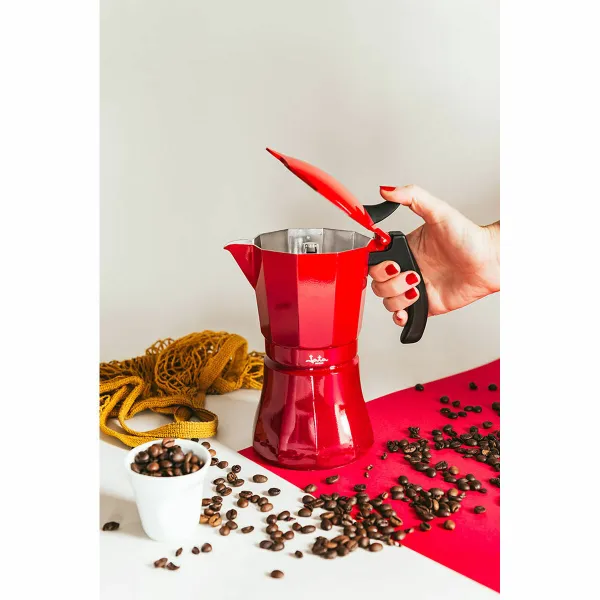 Itališkas Kavinukas JATA Cafetera de inducción roja vulcano Raudona Aliuminis 12 Puodeliai (1 vnt.)