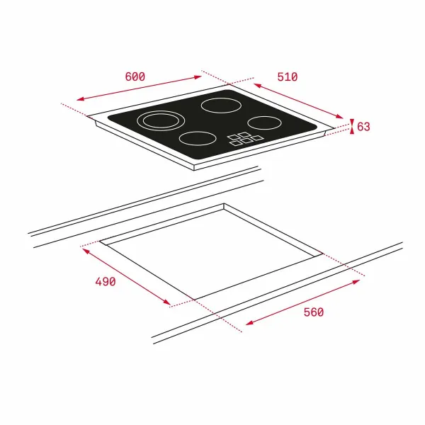 Keramikas plīts Teka TB 6415 60 cm 6300 W