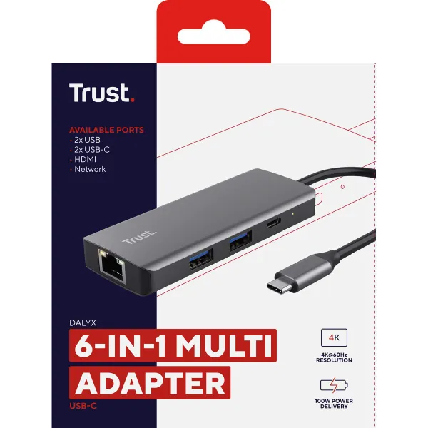 USB-разветвитель Trust 24968 Серебристый