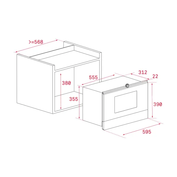 Mikrobangų Krosnelę Teka ML 8220 BIS Pilka 1200 W 22 L