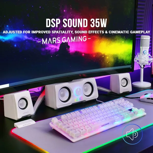 PC Speakers Mars Gaming MS22 White 35 W 4 W