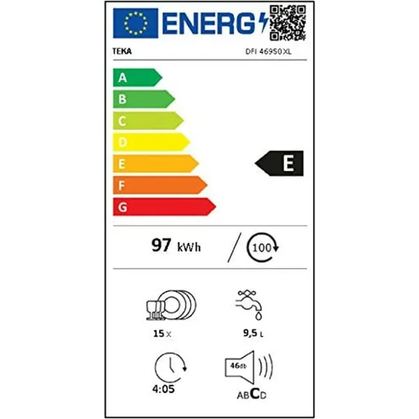 Trauku mazgātājs Teka DFI 46950 XL Melns 60 cm