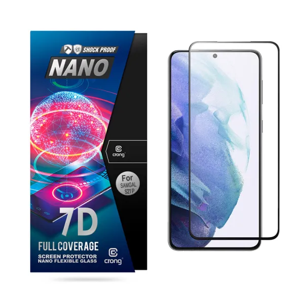 Crong 7D Nano Flexible Glass – Unbreakable 9H hybrid glass for the entire Samsung Galaxy S21+ screen