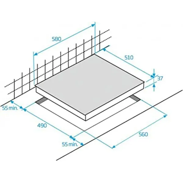 Lasikeraaminen keittolevy BEKO HIC63402T 60 cm 58 cm 5700 W