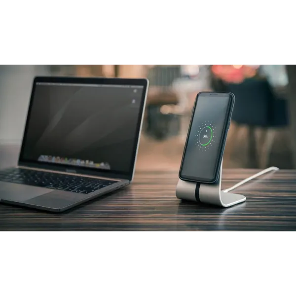 XVIDA (POWER 2) Wireless Charging Desk Stand - Qi 7.5W (Silver)