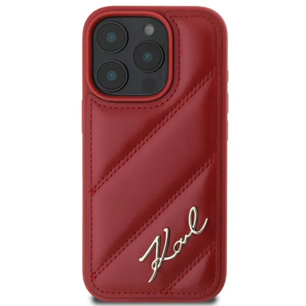 Karl Lagerfeld Quilted Signature - Case for iPhone 16 Pro (red)