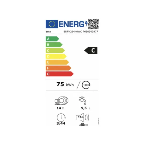 Trauku mazgātājs BEKO BDFN26440WC 60 cm