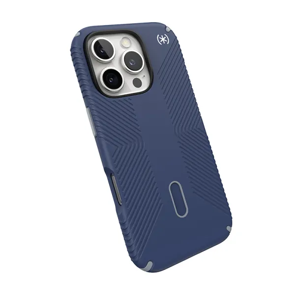 Speck Presidio2 Grip ClickLock & MagSafe - iPhone 16 Pro Case (Coastal Blue / Dust Gray / White)