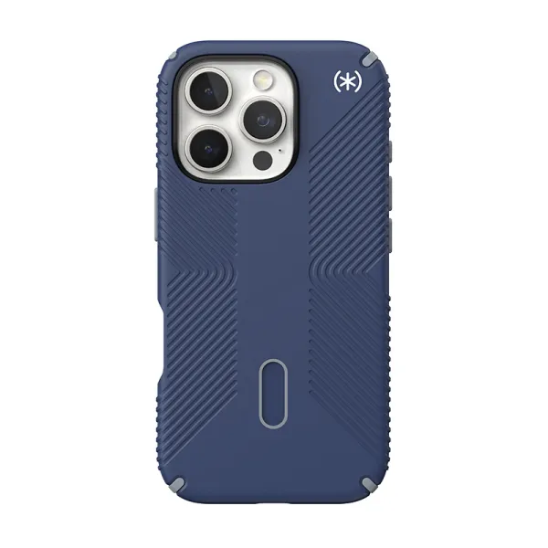 Speck Presidio2 Grip ClickLock & MagSafe - iPhone 16 Pro Case (Coastal Blue / Dust Gray / White)