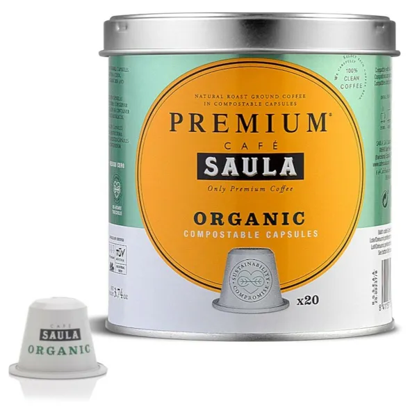 Kahvikapselit laatikossa Saula COMPOSTABLE ECOLOGICO (20 osaa)