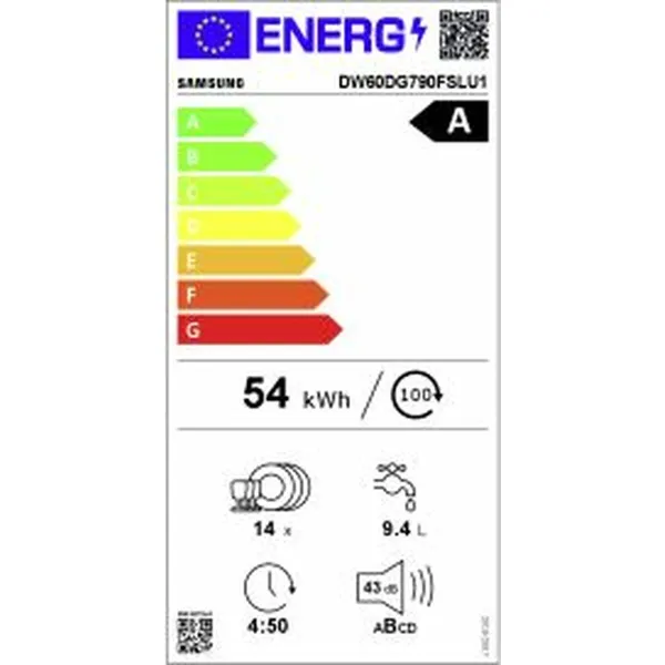 Trauku mazgātājs Samsung DW60DG790FSLU1 Tērauds 60 cm