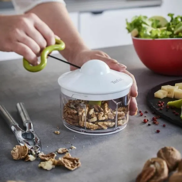 Manuaalinen minikasvisleikkuri vetonarulla Tefal K1330404 Valkoinen Ruostumaton teräs Muovinen