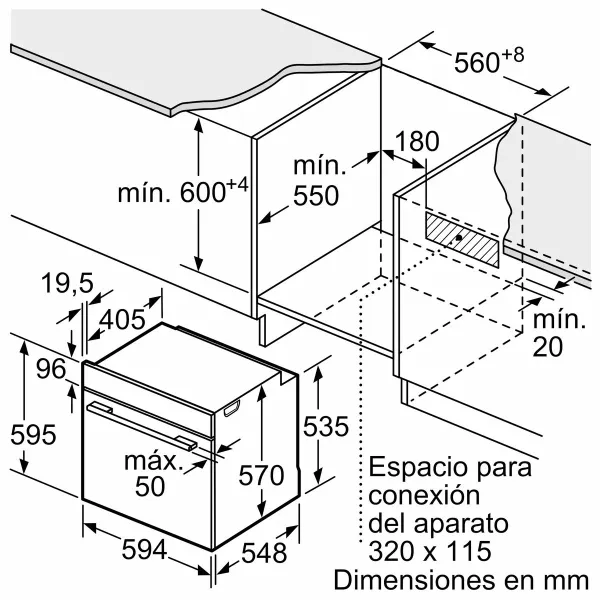 Духовка с пиролитической системой очистки BOSCH HBG578EB7 3600 W 71 L