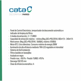 Įprastas gaubtas Cata SYGMA7010BK