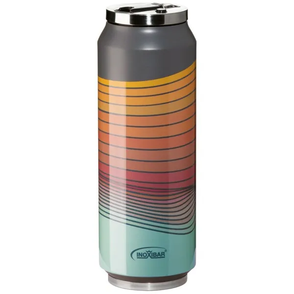 Travel thermos flask Inoxibar 61267 RED WAVES Red 700 ml