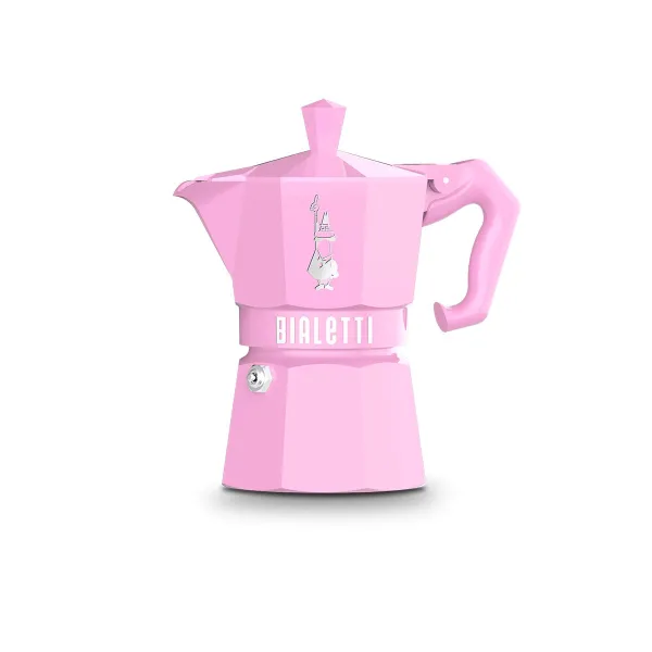 Itāļu Kafijkanna Bialetti MOKA EXCLUSIVE 3T Rozā Alumīnijs Plastmasa Bakelīts 3 Чашки
