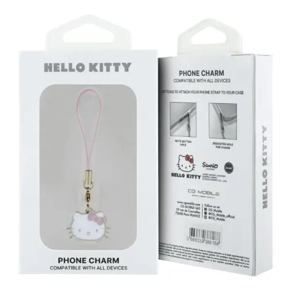 Hello Kitty Phone Strap Charm Kitty Head - Phone Pendant (pink)