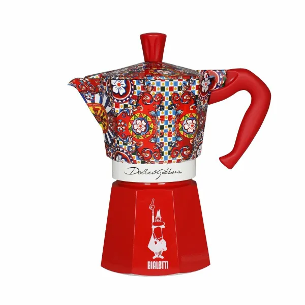 Итальянская Kофеварка Bialetti MOKA EXPRESS D&G 6T Красный Серебристый Алюминий 6 Чашки