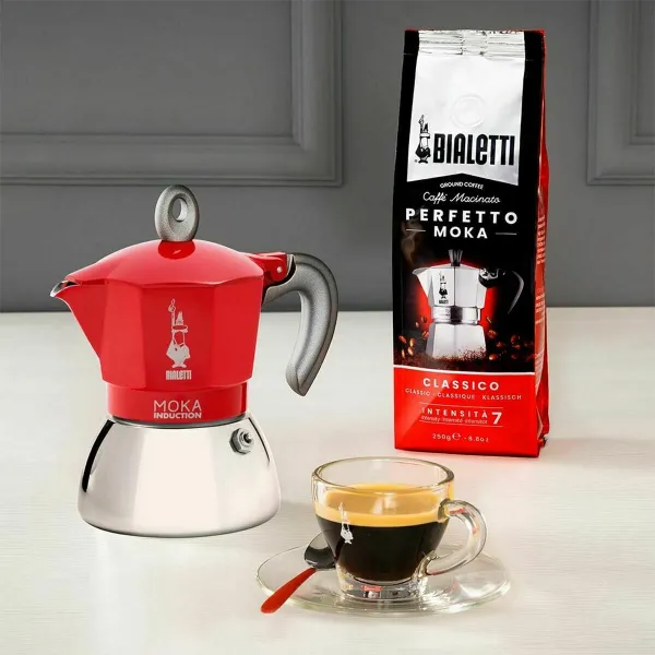 Vanhanaikainen Italialainen Mokkapannu Bialetti 0006944/NP Punainen Metalli Alumiini 150 ml