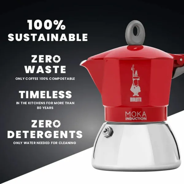 Italian Coffee Pot Bialetti 0006944/NP Red Metal Aluminium 150 ml