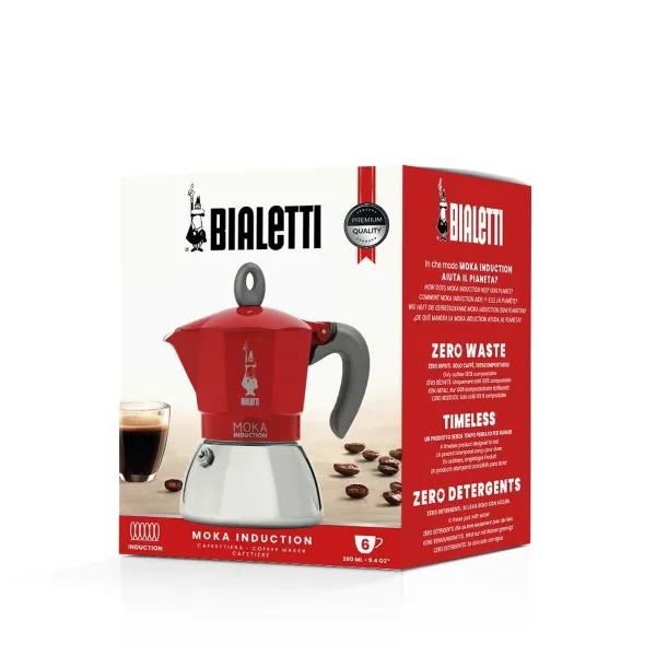 Итальянская Kофеварка Bialetti Moka Induction rouge Металл