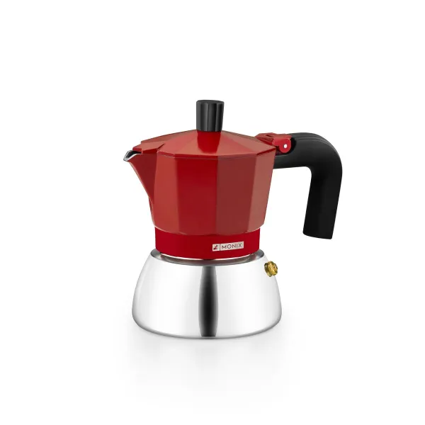 Итальянская Kофеварка BRA INOX RED 3T Красный